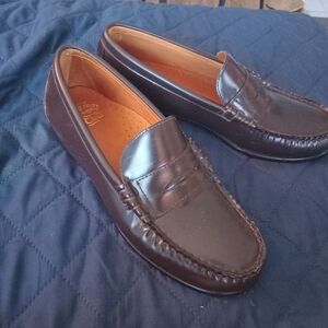 J. Crew Burgundy Leather Penny Loafers Uhisex Size UK5 Fits 6.5